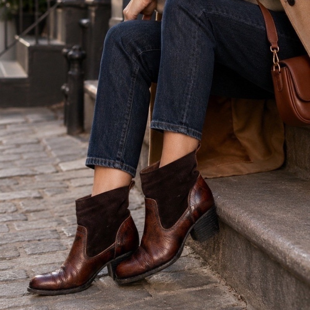 Rag & Bone Mercer II Boots 37 Brown Leather Suede Handmade Goodyear Western